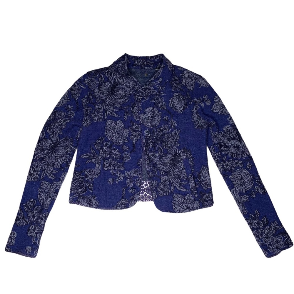 Knitted and Knotted for Anthropologie Nightshade Jacquard Jacket
